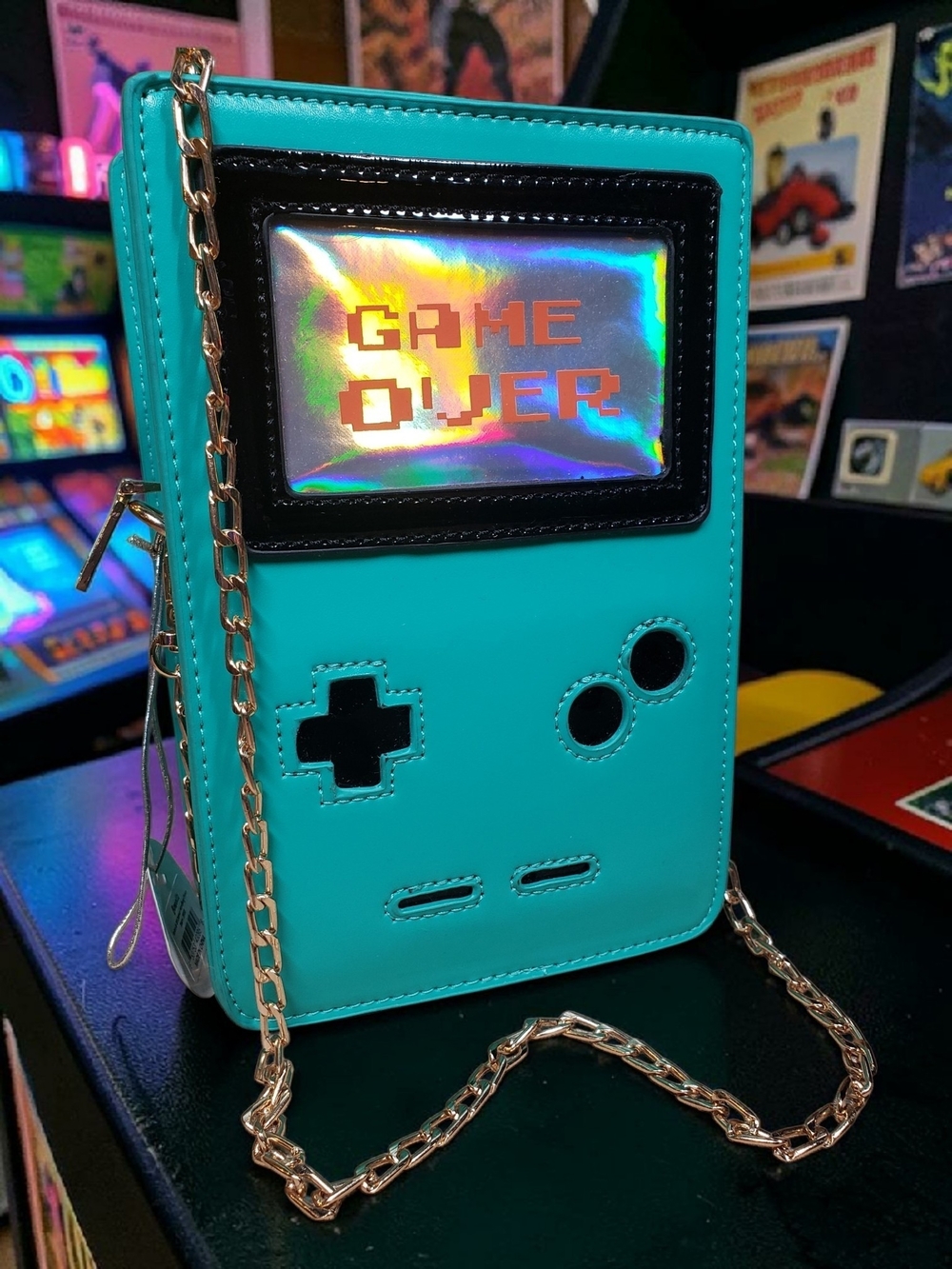 GAME OVER Console Novelty Crossbody Bag w/ Gold Chain NWT! - Picture 6 of 6